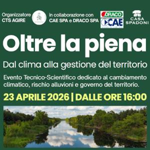 CAE sponsor di "Oltre la piena - Dal clima alla gestione del territorio"